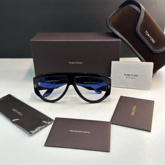 💯- New Authentic - TOM FORD - BLUE LOCK PILOT OPTICALS TF5958-B (SHINY BLAC… - Picture 5 of 13